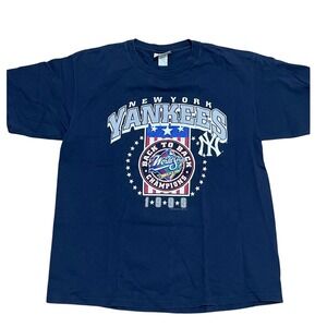 VTG New York Yankees T-Shirt Lee Sport XL Back to Back World Series‎ Champions